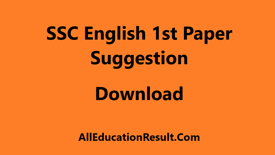 SSC English 1st Paper Suggestion 2020