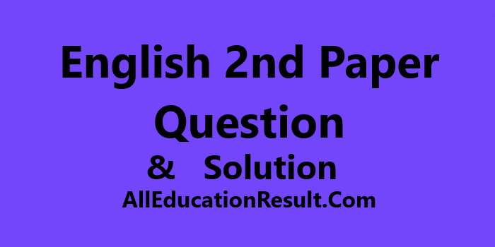 SSC English 2nd Paper Question Solution 2020