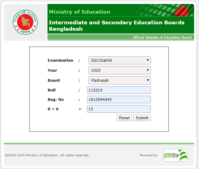 all education result assignment