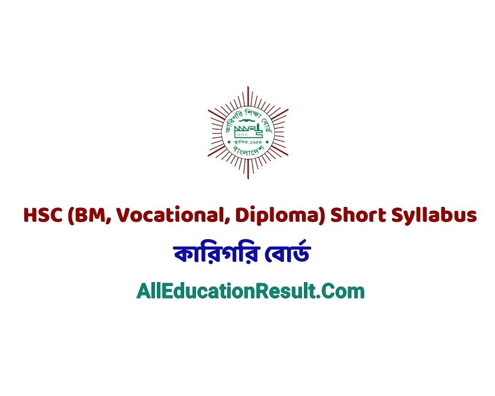 HSC (BM, Vocational, Diploma) Short Syllabus 2024 PDF Download