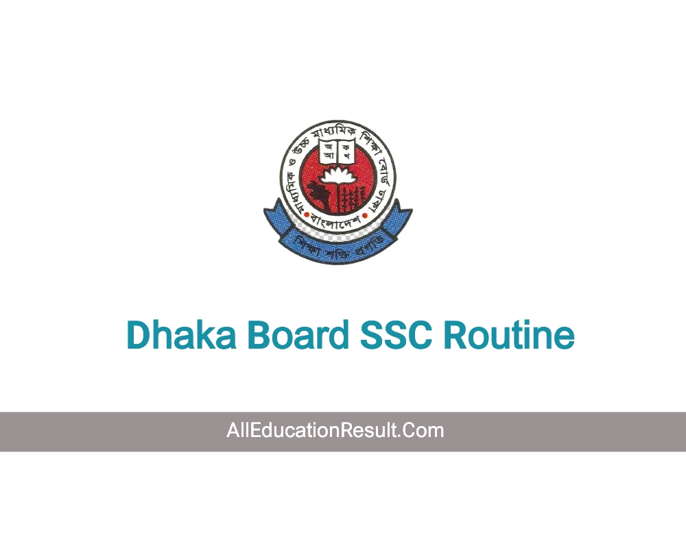 SSC Routine 2024 Dhaka Board PDF Download All Education Result