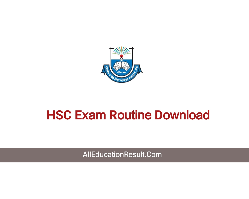 HSC Exam 2024 Routine PDF Download All Education Result